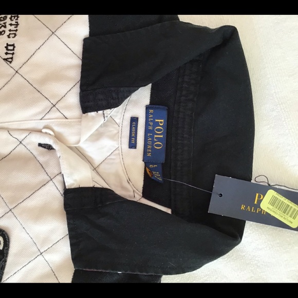 Ralph Lauren NEW Black/white polo with classic RL embellishments, Large, NWT - Picture 8 of 11